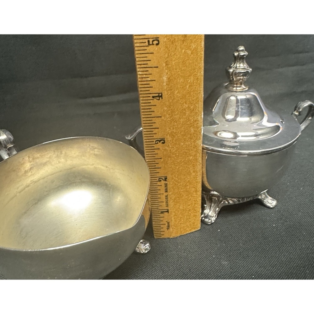 W.M.Rogers Silver Plated Coffee/Tea Pot Sugar Bowl With Lid & Creamer Set - Picture 13 of 13